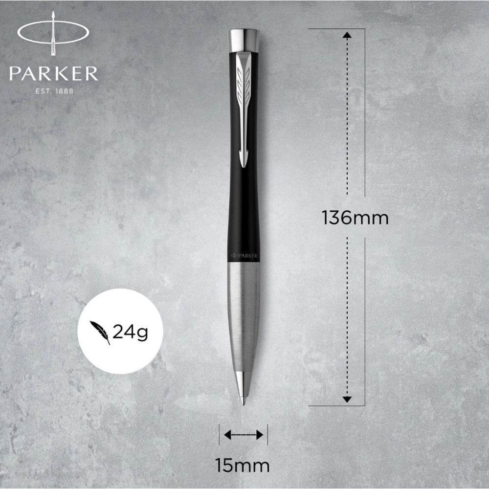 Ballpoint pen Urban Twist - Parker - Muted Black & Silver Trim