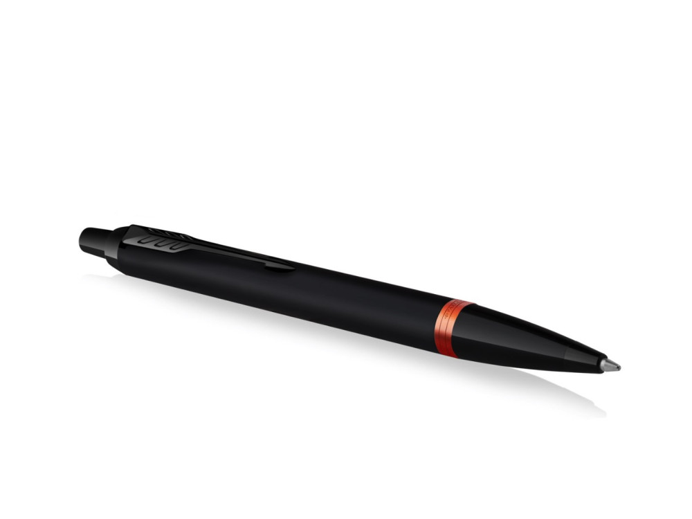 Ballpoint pen IM Vibrant Ring - Parker - blue ink, Flame Orange