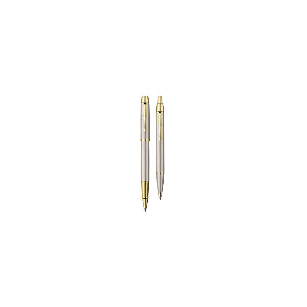 Zestaw z piórem kulkowym i długopisem IM w etui - Parker - Brushed Metal GT