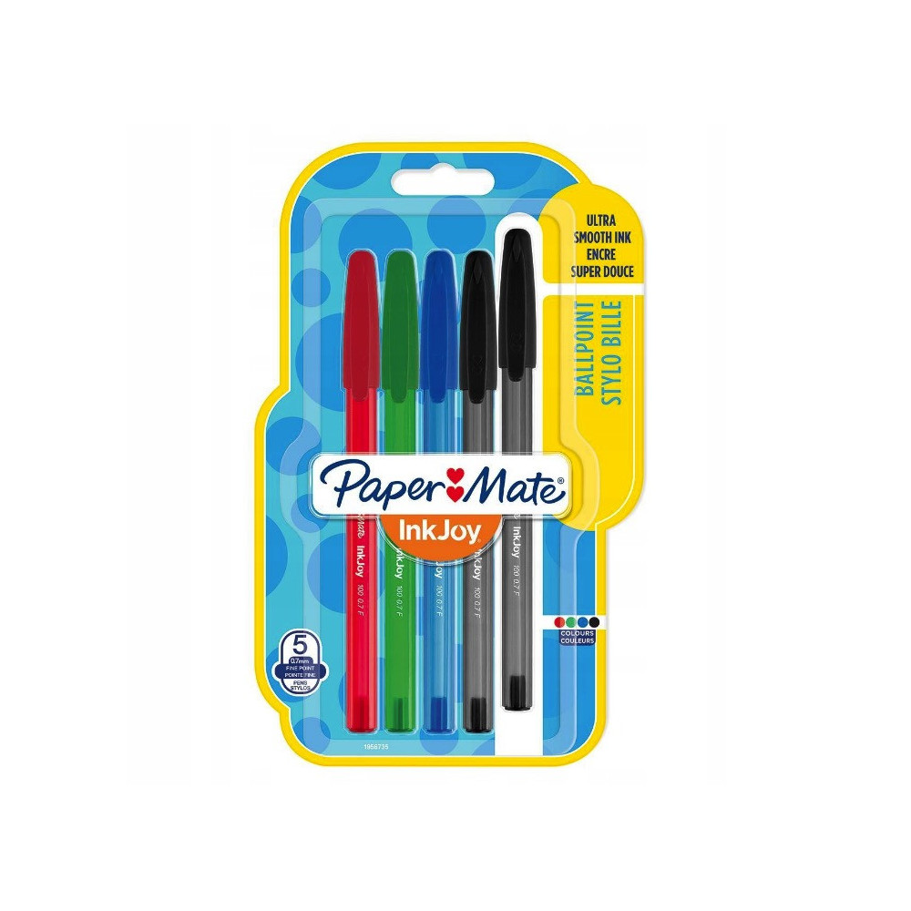 Set of InkJoy 100 ballpoint pens - Paper Mate - 0,7 mm, 5 pcs.