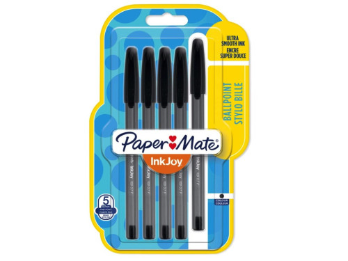 Zestaw długopisów InkJoy 100 - Paper Mate - czarne, 0,7 mm, 5 szt.
