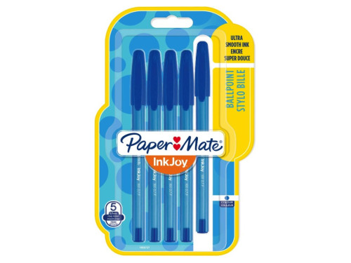 Zestaw długopisów InkJoy 100 - Paper Mate - niebieskie, 0,7 mm, 5 szt.
