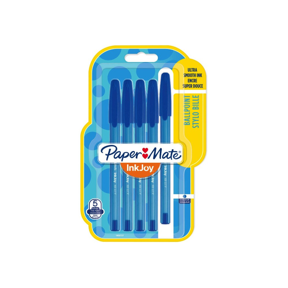 Zestaw długopisów InkJoy 100 - Paper Mate - niebieskie, 0,7 mm, 5 szt.