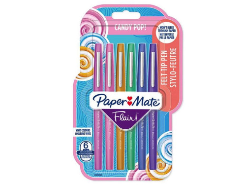 Zestaw cienkopisów Flair - Paper Mate - Candy Pop, 0,7 mm, 6 kolorów