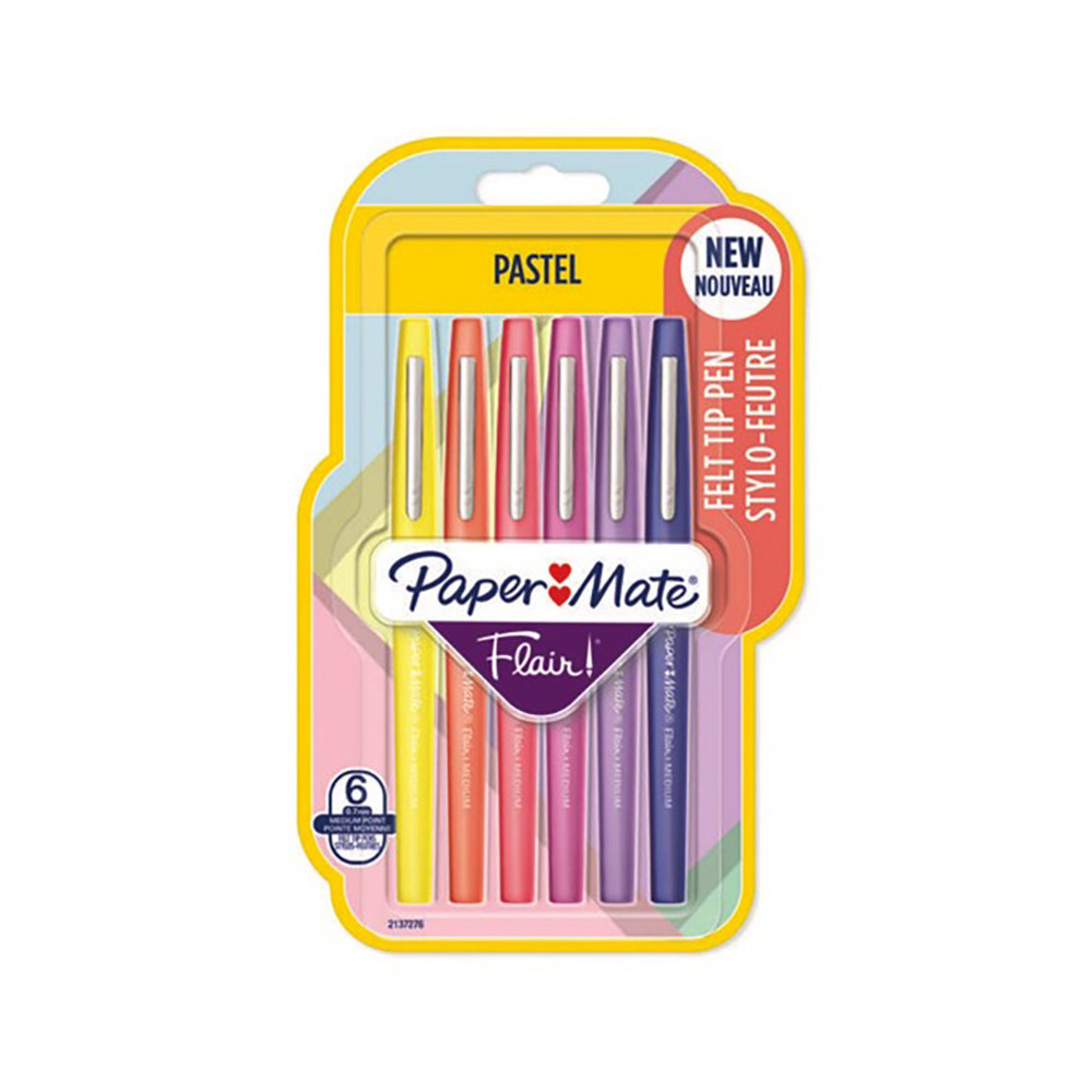 Set of Flair felt-tip pens - Paper Mate - Pastel, 0,7 mm, 6 pcs.
