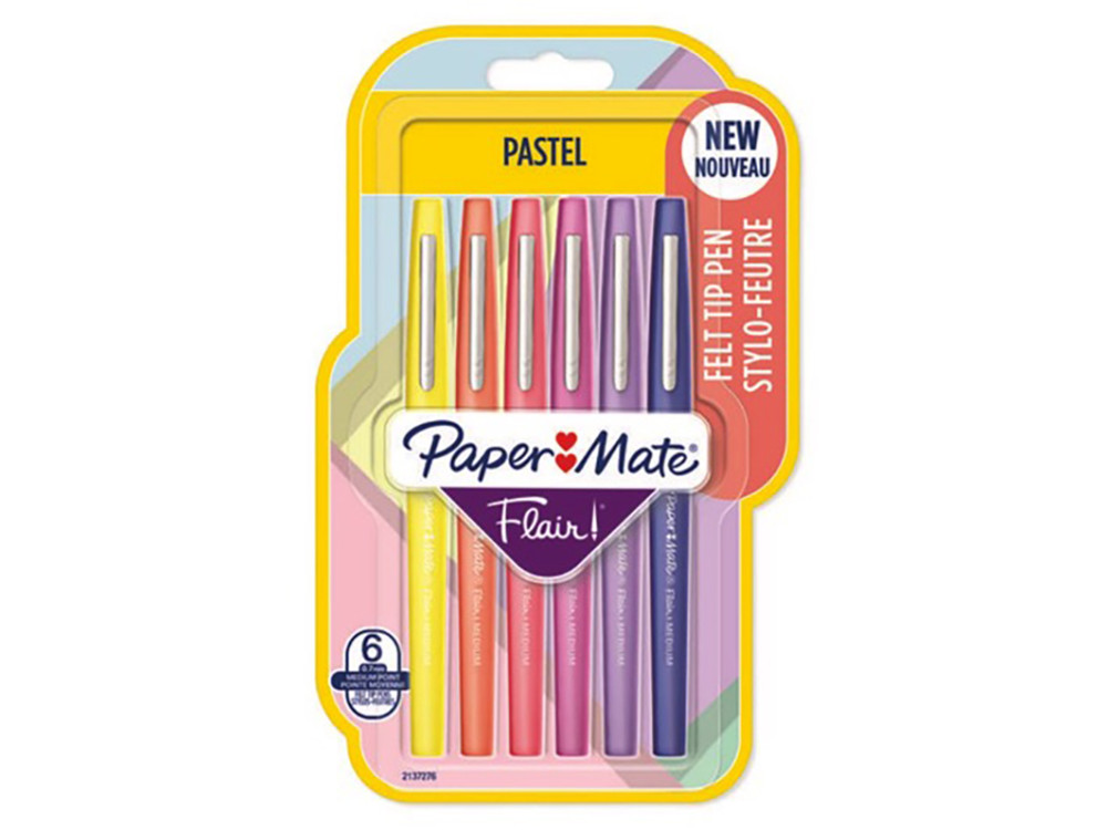 Zestaw cienkopisów Flair - Paper Mate - Pastel, 0,7 mm, 6 kolorów
