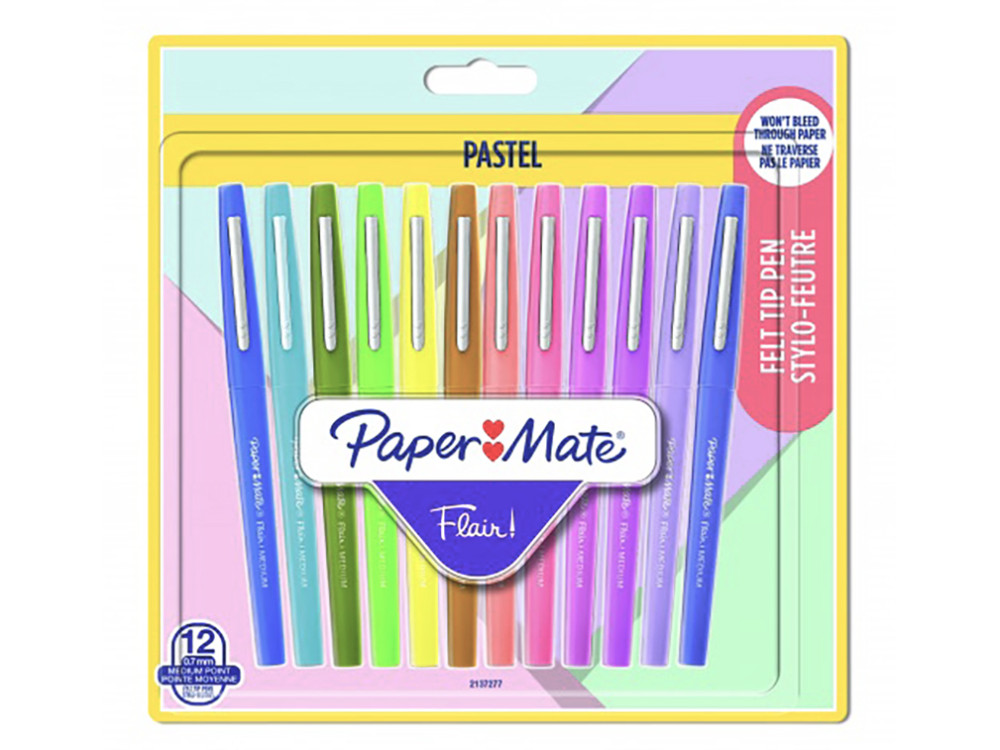 Set of Flair felt-tip pens - Paper Mate - Pastel, 0,7 mm, 12 pcs.