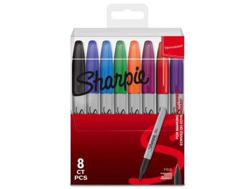 Set of permanent Fine Point markers - Sharpie - 1 mm, 8 pcs.