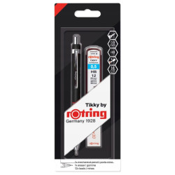 Zestaw z ołówkiem automatycznym Tikky, rysikiem i gumką - Rotring - 0,5 mm