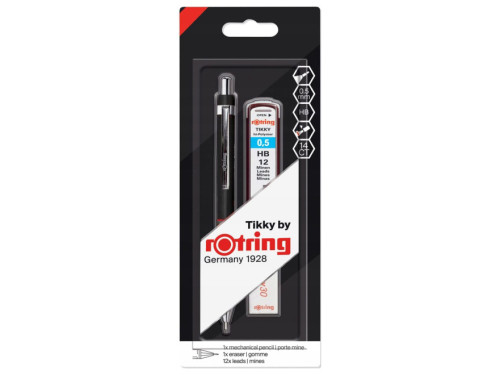 Zestaw z ołówkiem automatycznym Tikky, rysikiem i gumką - Rotring - 0,5 mm