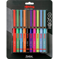 Set of fineliners - Rotring - 0,4 mm, 10 pcs.