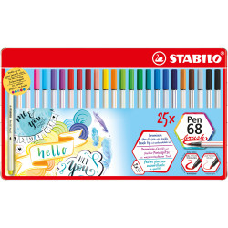 Set of Brush Pen 68 in metal case - Stabilo - 25 pcs.