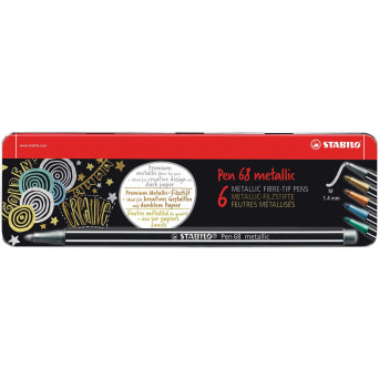 STABILO Pen 68 ARTY Metal Box Felt-tip Pens, 66pcs.