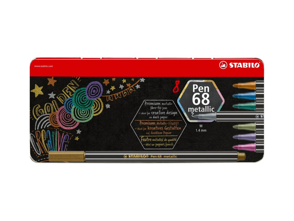 Zestaw flamastrów Pen 68 Metallic - Stabilo - metaliczne, 8 kolorów