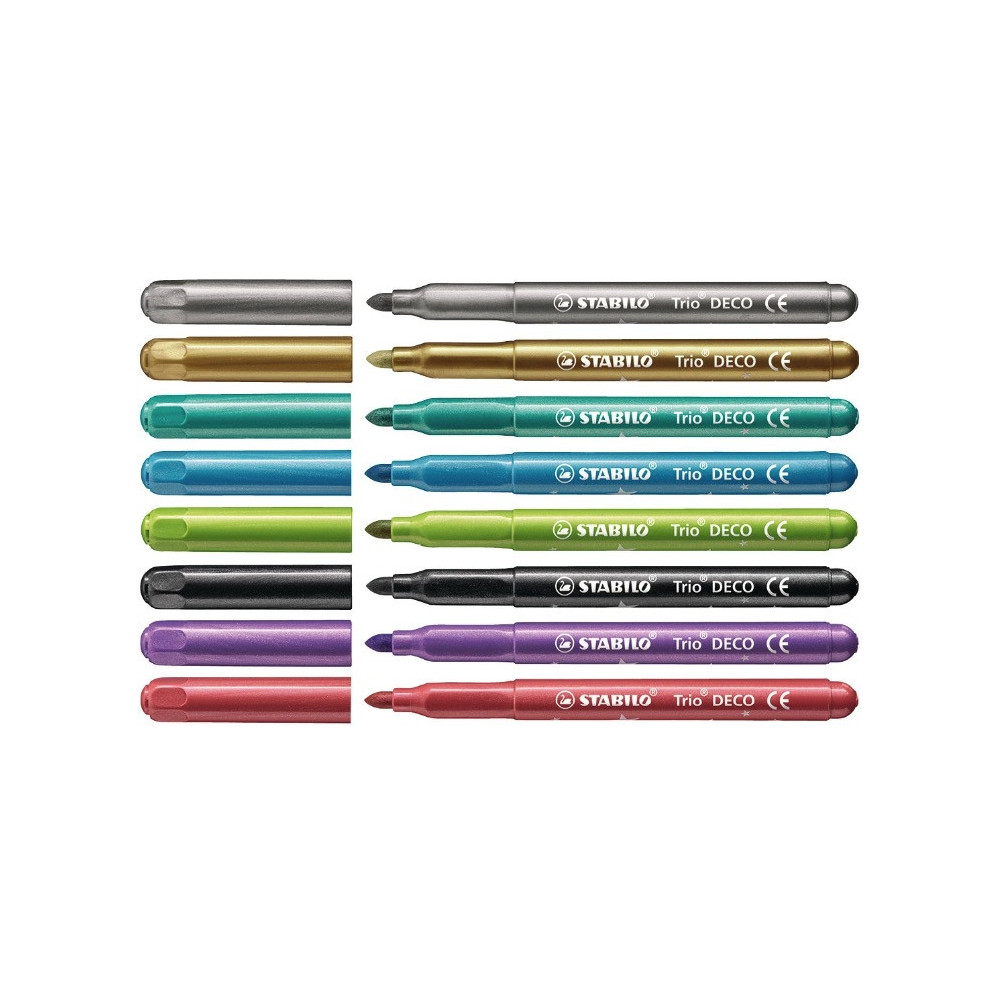 Set of Trio Deco Metallic fibre-tip pens - Stabilo - 8 pcs.