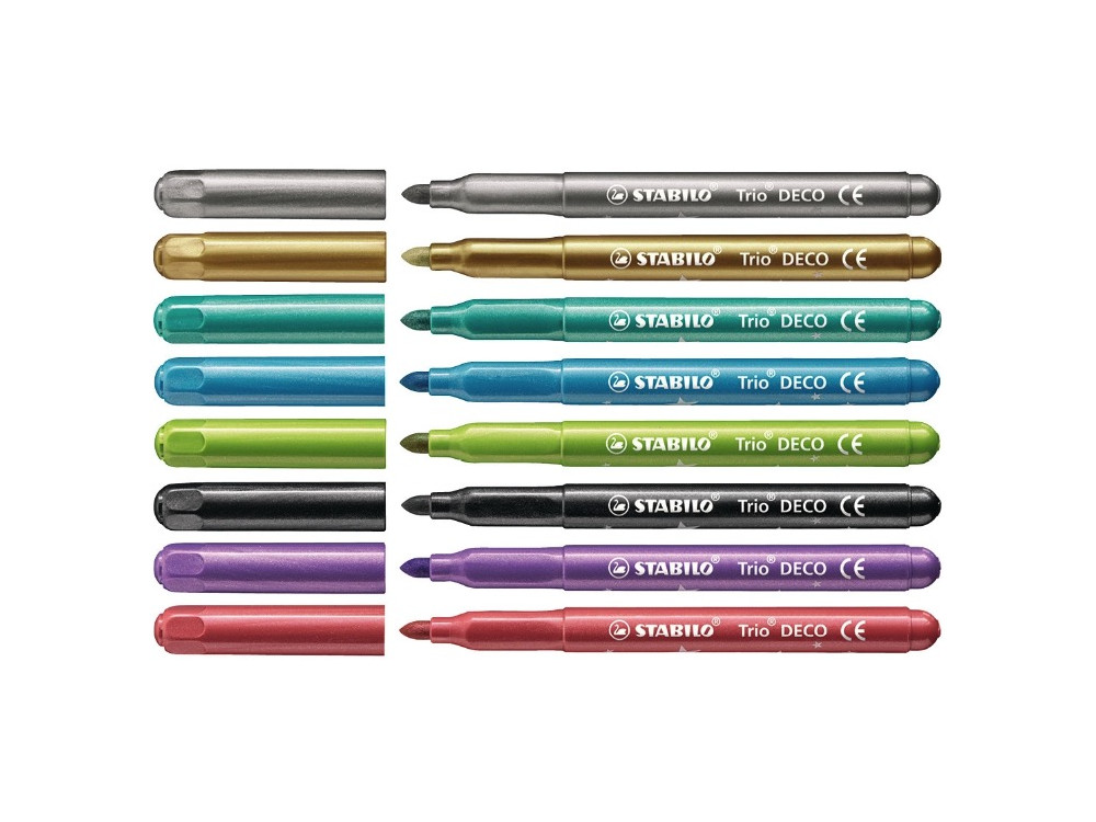 Set of Trio Deco Metallic fibre-tip pens - Stabilo - 8 pcs.