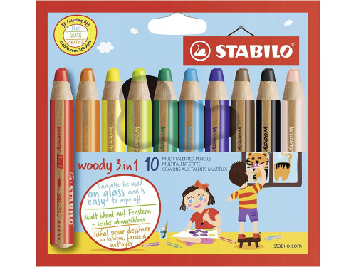Set of Woody 3 in 1 multi-talented pencils - Stabilo - 10 pcs.
