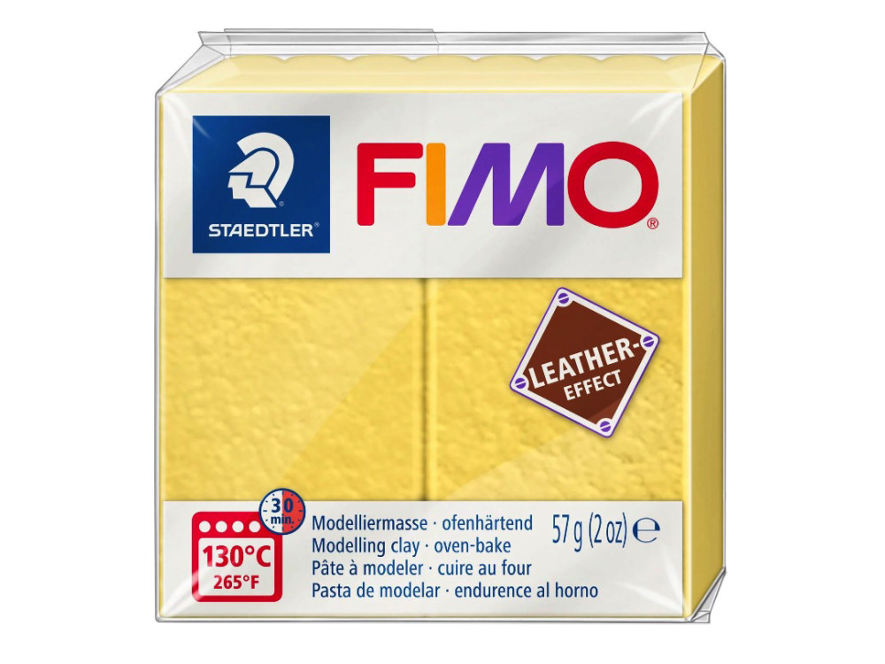 Masa termoutwardzalna Fimo Leather Effect - Staedtler - Saffron Yellow, 57 g