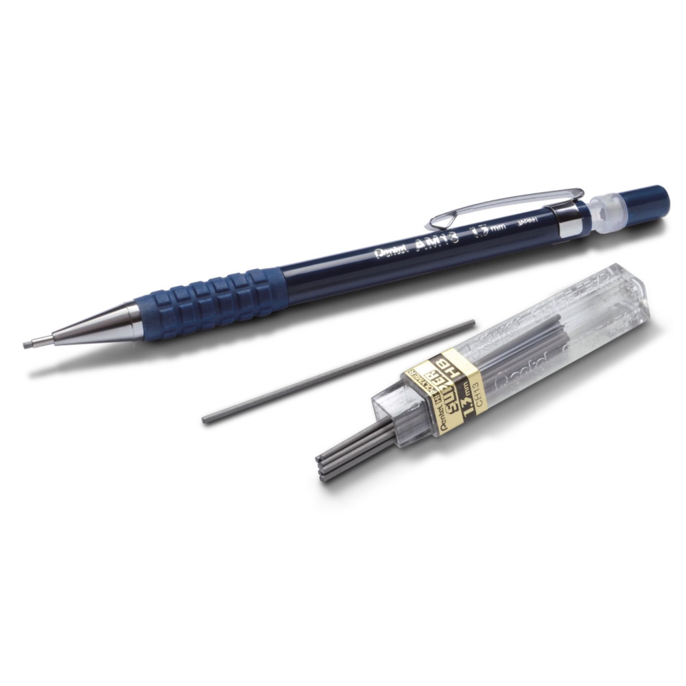 Mechanical pencil AM13 with refills - Pentel - black, 1,3 mm, HB