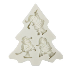 Silicone mold - Pentart - Santa Clauses on the Christmas tree