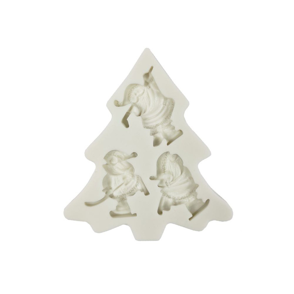 Silicone mold - Pentart - Santa Clauses on the Christmas tree