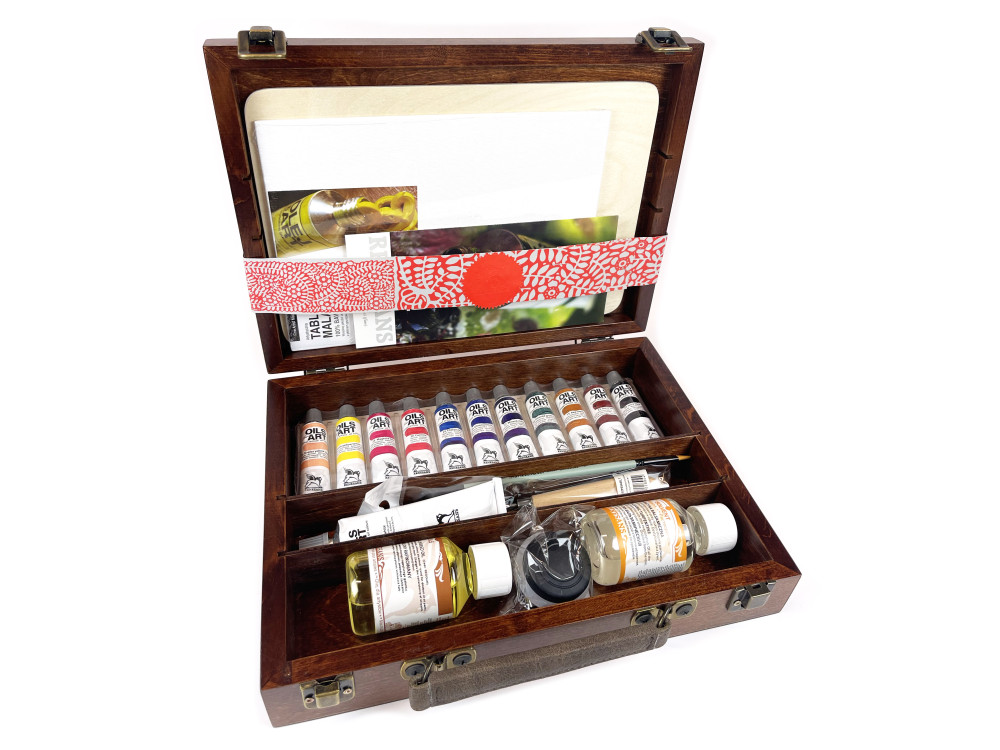 Zestaw farb olejnych Olej for Art w drewnianej walizce - Renesans - 12 kolorów x 20 ml