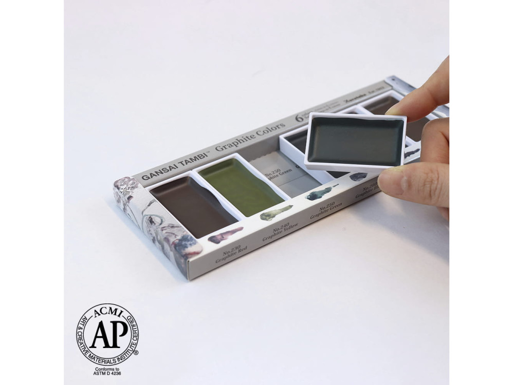 Watercolor set Gansai Tambi - Kuretake - Graphite Colors, 6 pcs.