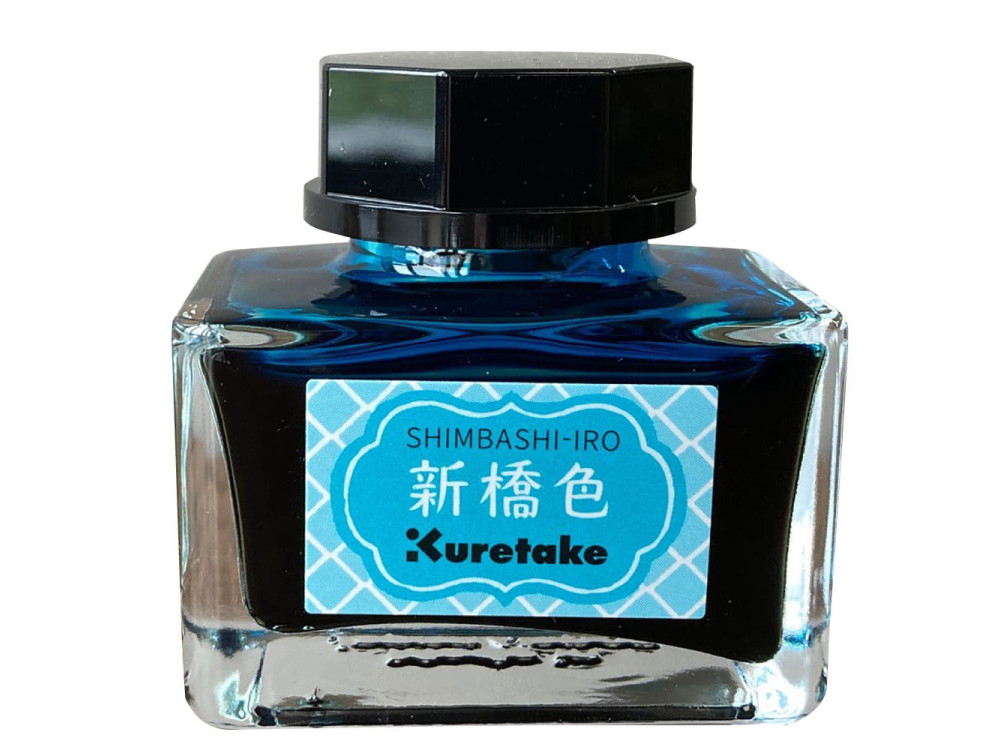 Meiji No Iro water-based dye calligraphy ink - Kuretake - Shimbashi-Iro, 21 ml