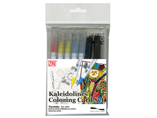 Zestaw pisaków Kaleidolines Coloring Card Set 1 - Kuretake