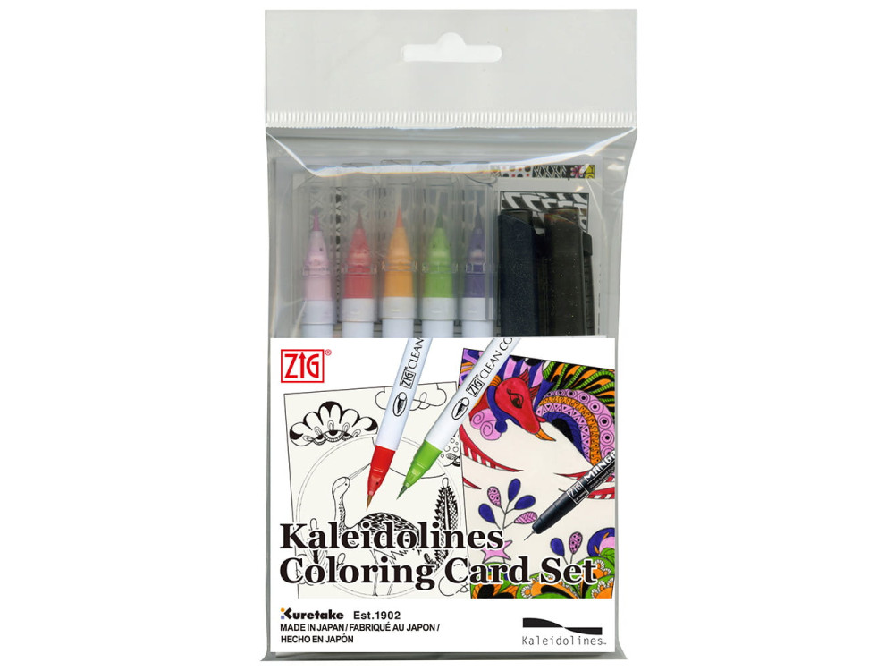 Zig Kaleidolines Coloring Card Set 2 - Kuretake