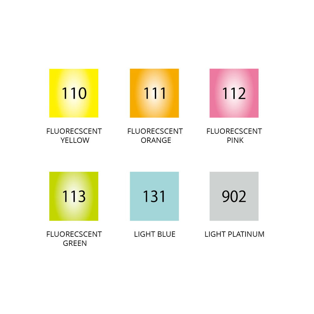Zestaw pisaków Zig Clean Color Dot - Kuretake - Highlight, 6 kolorów