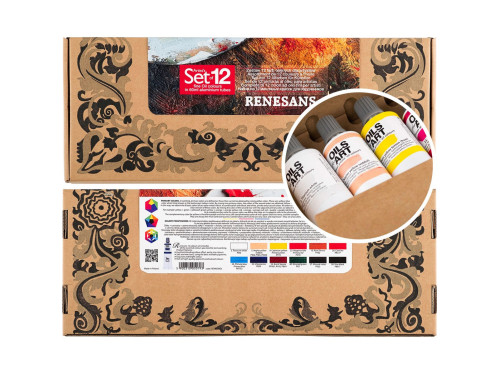Zestaw farb olejnych Olej for Art - Renesans - 12 kolorów x 60 ml
