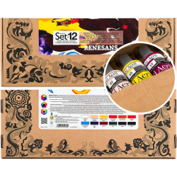 Set of Maxi Acril acrylic paints - Renesans - 12 colors x 60 ml