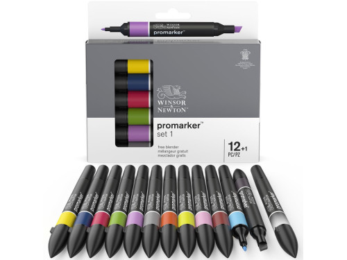 Zestaw Promarker - Winsor & Newton - Set 1, 12 + 1 szt.