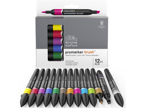 Zestaw Promarkerów Brush - Winsor & Newton - 12 + 1 szt.