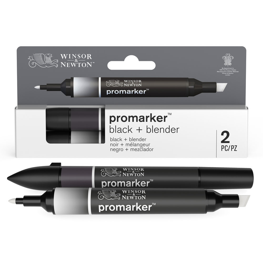 Zestaw Promarker - Winsor & Newton - Black & Blender, 2 szt.