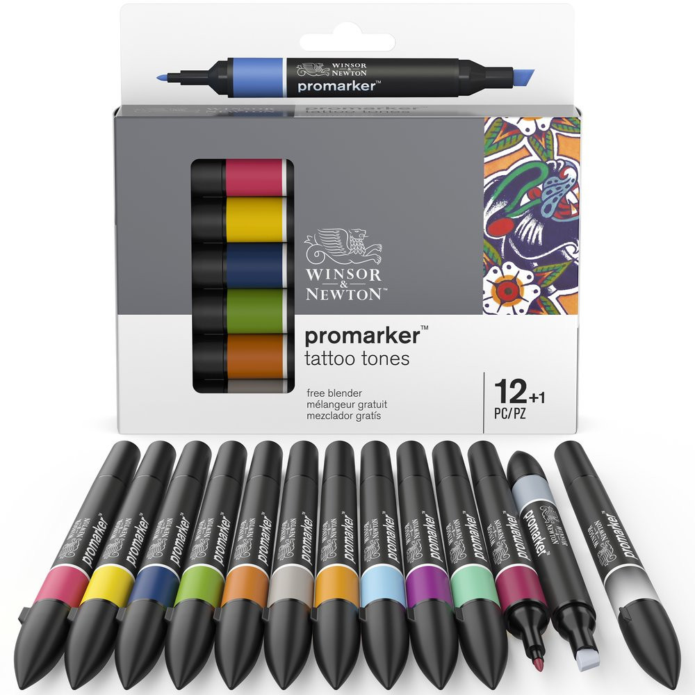 Promarker set - Winsor & Newton - Tattoo Tones, 12+1 pc.