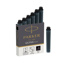 Quink washable fountain pen refills - Parker - black, 6 pcs.