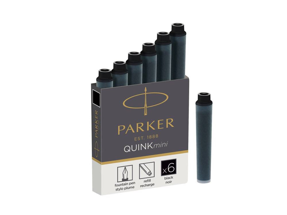 Quink washable fountain pen refills - Parker - black, 5 pcs.