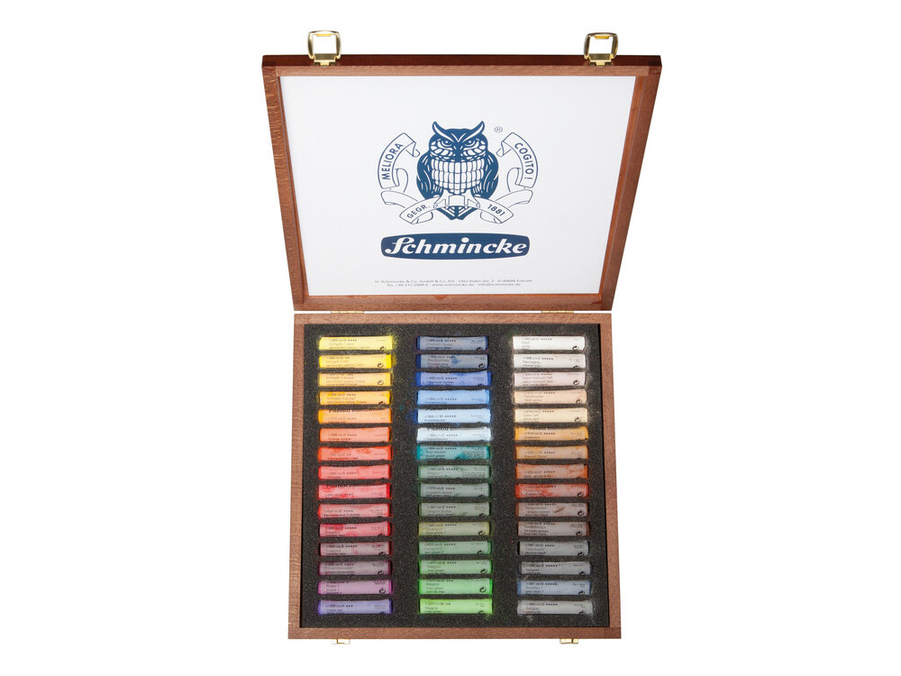 Zestaw pasteli suchych Extra-Soft w drewnianej walizce - Schmincke - 45 kolorów