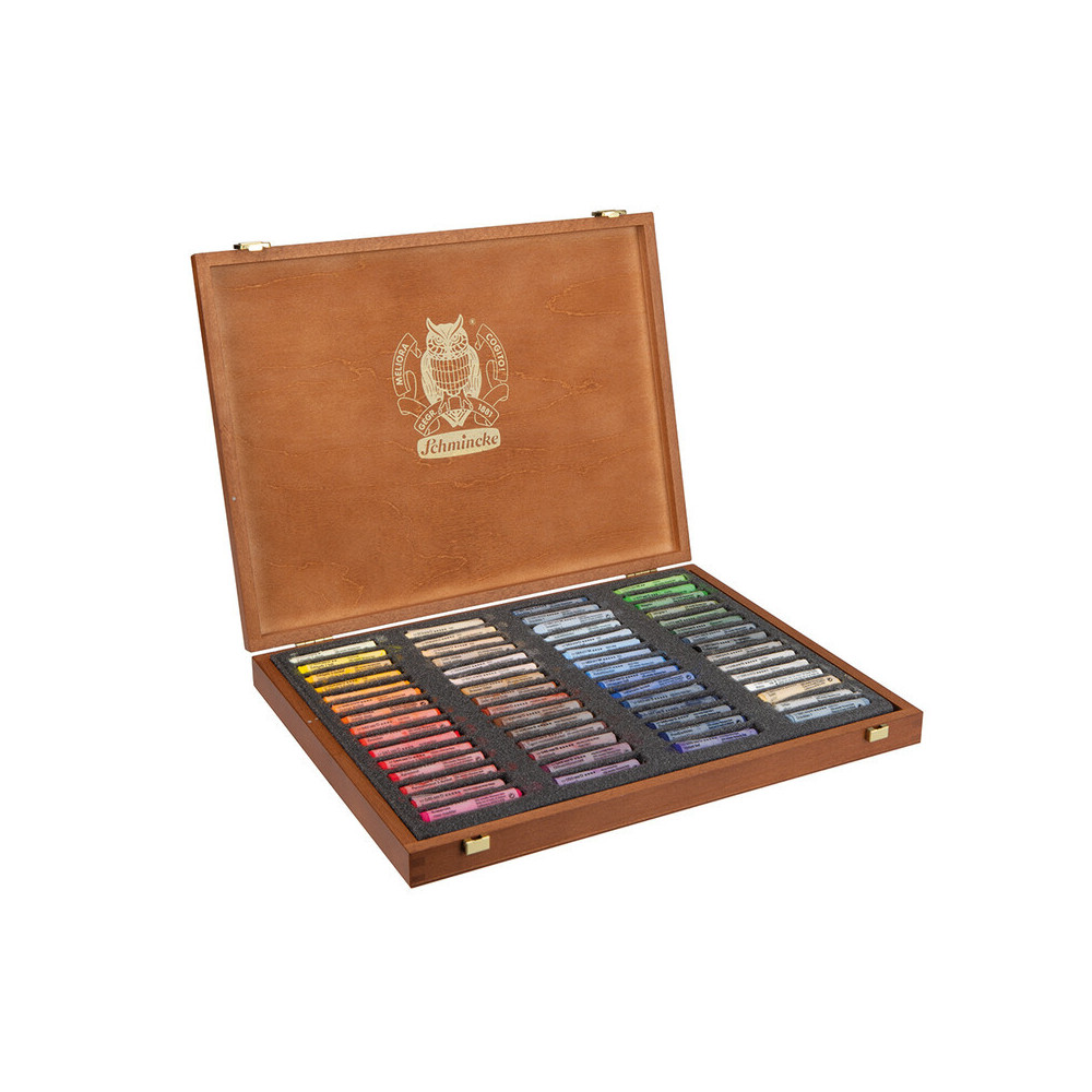 Zestaw pasteli suchych Extra-Soft w drewnianej walizce - Schmincke - 60 kolorów