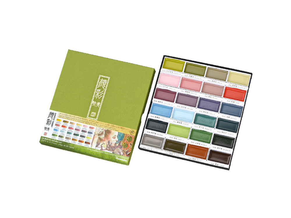 Zestaw farb akwarelowych Gansai Tambi - Kuretake - 24 kolory