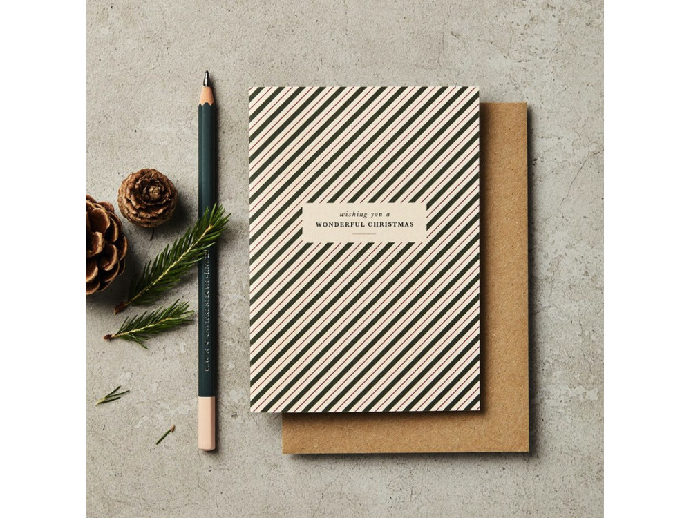 Greeting card - Katie Leamon - Christmas stripe, A6