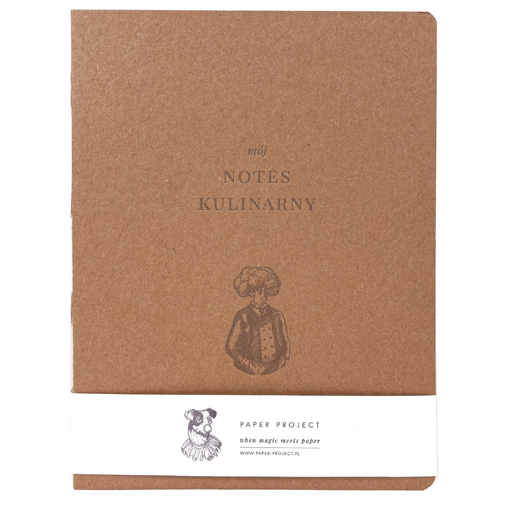 Notes kulinarny, szyty - Paper Project - brązowy, 15,5 x 21 cm
