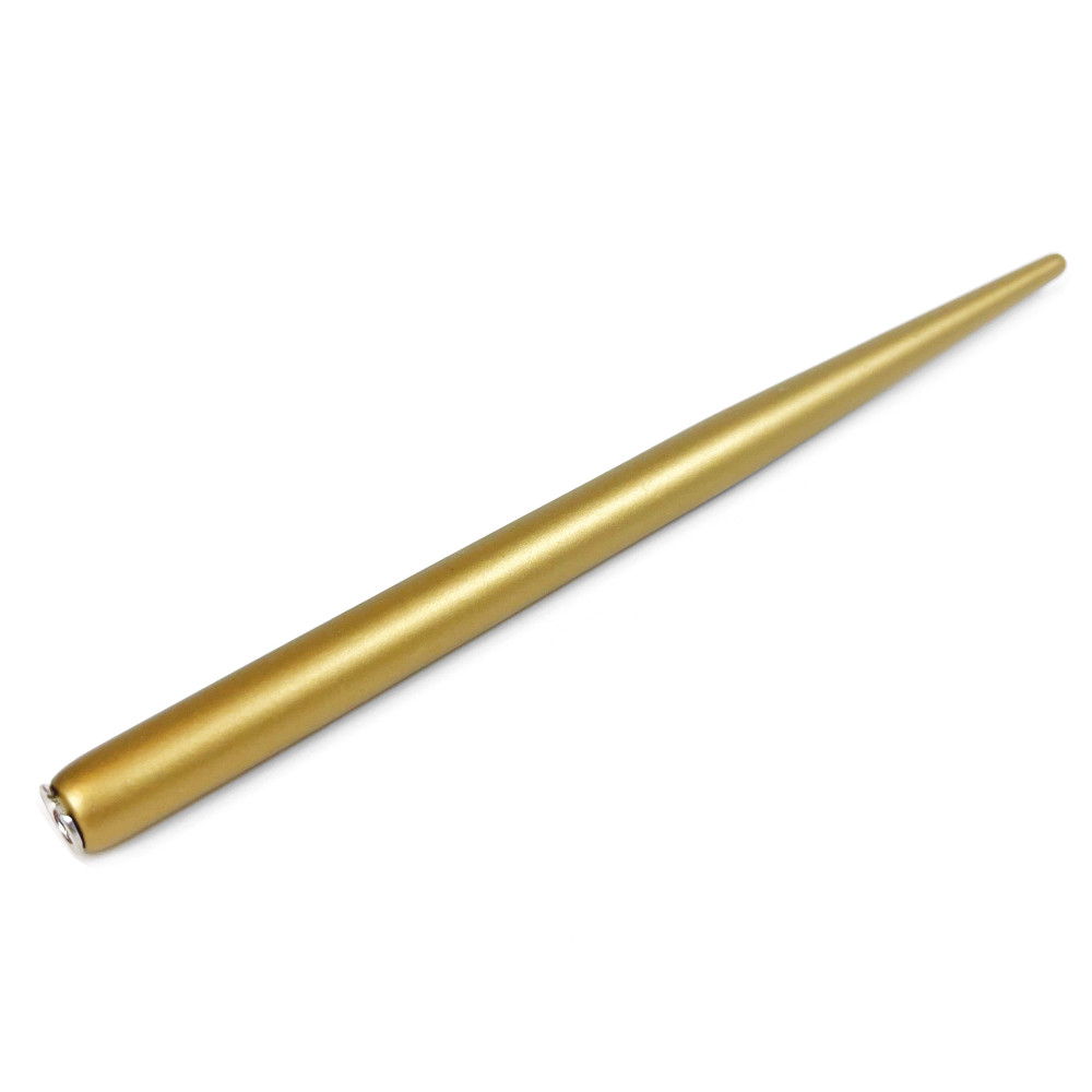 Wooden pen holder for calligraphy - straight, gold, 17 cm
