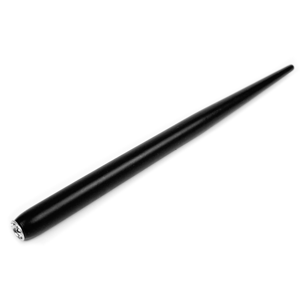 Wooden pen holder for calligraphy - straight, black, 17 cm