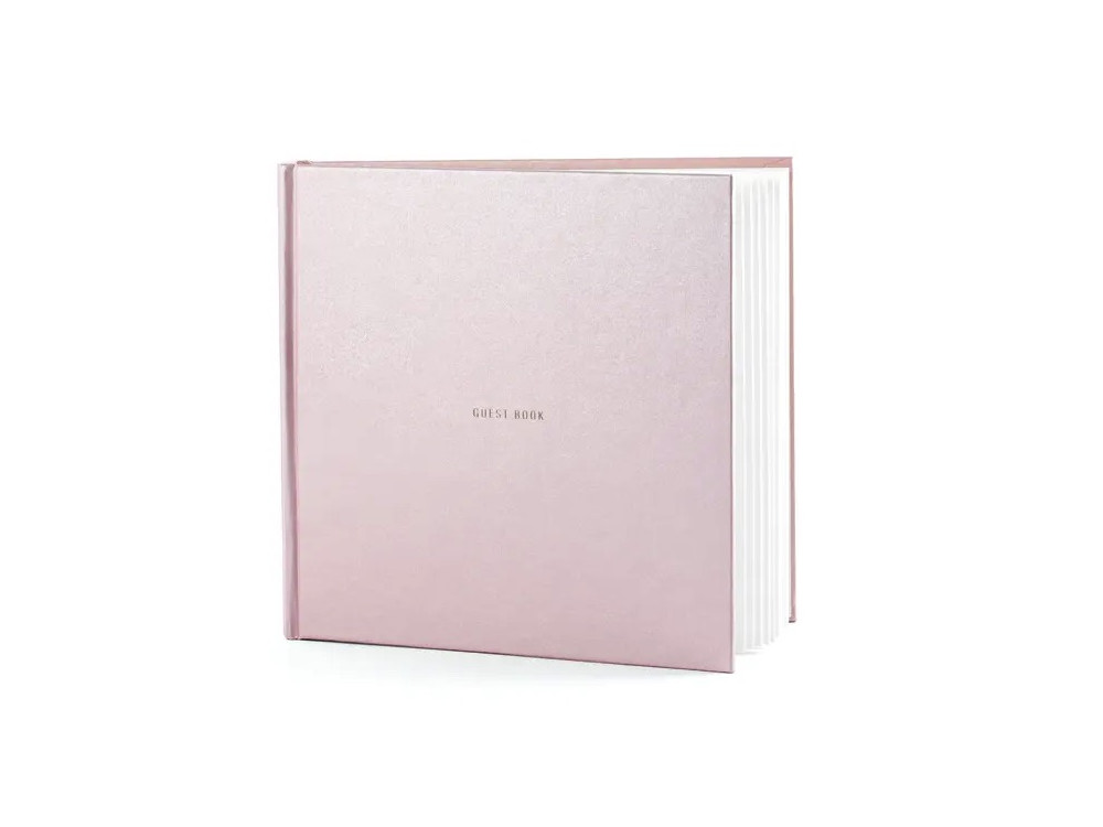 Księga gości, Guest Book - perłowy róż, 20,5 x 20,5 cm, 60 kartek