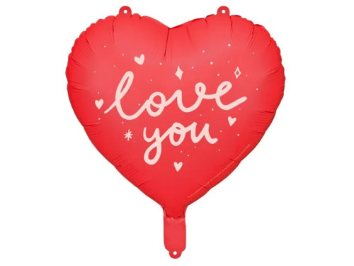 Balon foliowy Serce, Love You - czerwony, 35 cm