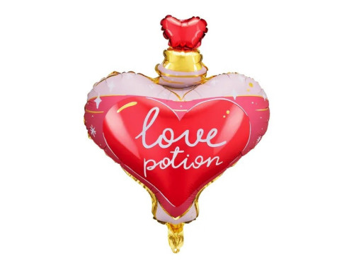 Balon foliowy Eliksir miłości, Love potion - czerwony, 54 x 66 cm
