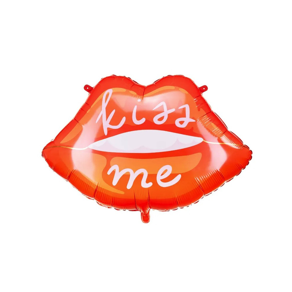 Balon foliowy Usta, Kiss Me - czerwony, 86,5 x 65 cm